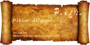 Pikler Ágnes névjegykártya